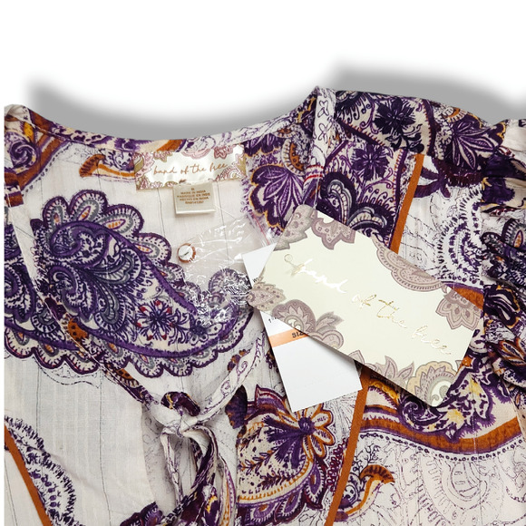 Band of the Free Lyonnette Paisley Boho Cottagecore Mini Dress S Puff Sleeve NWT - Picture 5 of 10